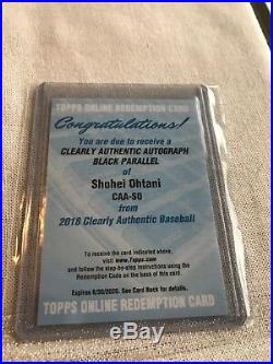 2018 Clearly Authentic Black Parallel /75 Shohei Ohtani AUTO Redemption CAA-SO