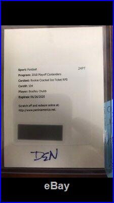 2018 Contenders BRADLEY CHUBB Rookie Cracked Ice Ticket Auto RPS Redemption /24