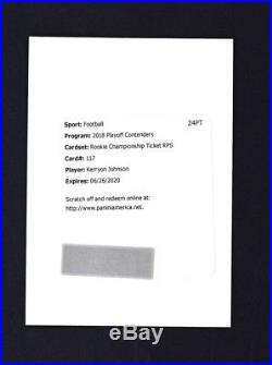 2018 Contenders Football Redemption Auto Rookie Championship Kerryon Johnson /25