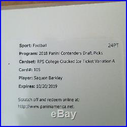 2018 Contenders SAQUON BARKLEY Cracked Ice Auto /23 Variation A Redemption
