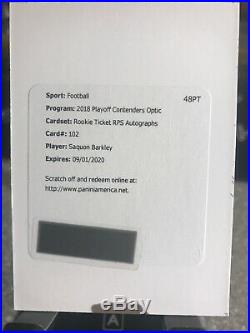 2018 Playoff Contenders Optic Auto RPS Saquon Barkley Redemption Rookie Ticket