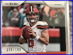 2018 Prizm Baker Mayfield Auto 6/199 Jersey # Number Red Wave Rookie RC Browns