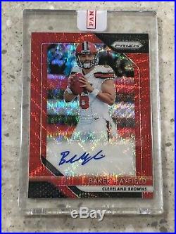 2018 Prizm Baker Mayfield Red Wave Rookie Auto /199 Sealed Clean Browns Rare Sp