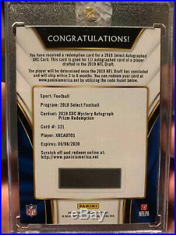 2018 Select Kyler Murray XRC #321 Mystery Redemption Prizm Autograph /49