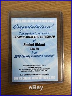 2018 Topps Clearly Authentic Shohei Ohtani Rookie Auto Redemption Angels