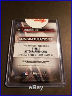 2018 Topps Finest Ronald Acuna Jr Mystery Redemption Auto RC 27/99 FMR-3