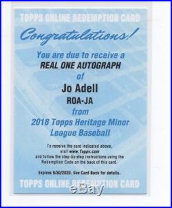 2018 Topps Heritage Minors Jo Adell Auto Redemption SP Angels RC RARE HOT