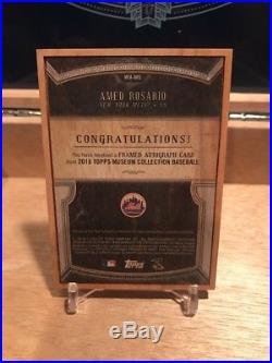 2018 Topps Museum Collection Amed Rosario FRAMED AUTO WOOD 1/1 Redemption Mets