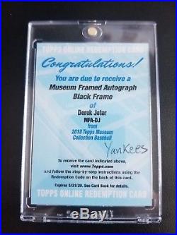 2018 Topps Museum Collection Derek Jeter Black Frame Auto Redemption Card /5