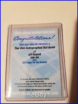 2018 Topps Tier One Jeff Bagwell Autographed Bat Knob Redemption Unused Astros