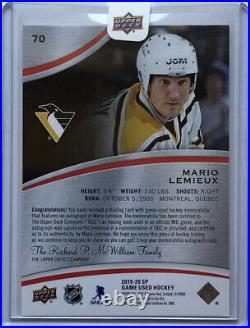 2019-20 Sp Game Used Jersey Auto Mario Lemieux Ssp No. 70 Upper Deck Redemption