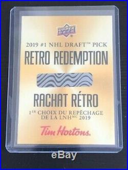 2019-20 Tim Hortons 2019 #1 NHL Draft Pick Retro Redemption Card Unscratched