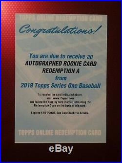 2019 Topps Autographed Rookie Card Redemption A RC AUTO Valdimir Guerrero Jr