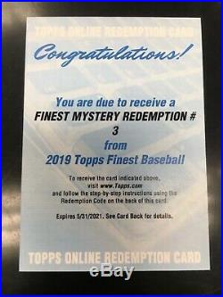 2019 Topps Finest Mystery Redemption #3 Autograph Rookie