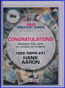 2019 Topps Greatest Cards Redemption Hank Aaron 1956 Topps #31