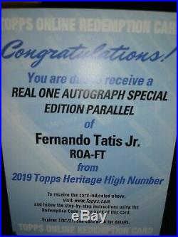2019 Topps Heritage High Fernando Tatis Auto Redemption SpEd. Free Priority Ship