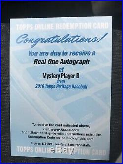 2019 Topps Heritage MYSTERY REDEMPTION PLAYER B Real One Autograph On Card Auto