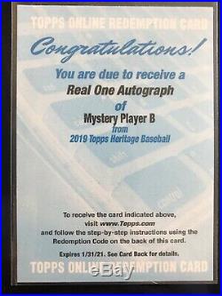 2019 Topps Heritage Mystery Player B Real One Autograph auto redemption Eloy