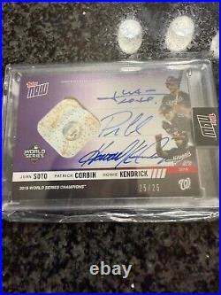 2019 Topps Now #25/25 Juan Soto Corbin Kendrick Auto Game Relic World Series