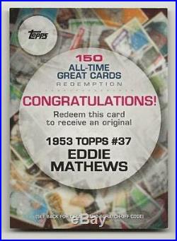 2019 Topps Ser 2 EDDIE MATHEWS 1953 #37 Original ALL-TIME GREAT CARDS REDEMPTION