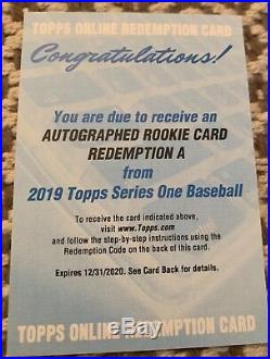 2019 Topps Series 1 Mystery Rookie Redemption A Autograph Card Vlad/Eloy/Tatis
