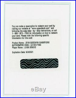 2019 UD Goodwin Champions Luka Doncic RC Rookie Auto CD#A-LD Redemption
