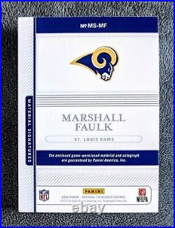 2020-21 National Treasures Marshall Faulk Auto Game-Used Stained Jersey Patch /5