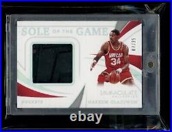 2020-21 Panini Immaculate Sole of the Game Hakeem Olajuwon Game Used Sneaker /25