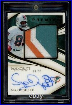 2020 Immaculate Collection Mark Duper Premium Jumbo Game Used Patch Auto /99