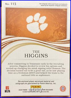 2020 Immaculate Tee Higgins National Championship Bowl Game Patch 4/5 Clemson