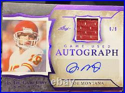 2020 Leaf In The Game Used Joe Montana Game Used Autograph 6/9 SSP