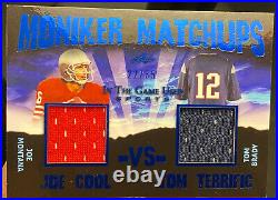 2020 Leaf In The Game Used Joe Montana vs Tom Brady Moniker Matchup /35