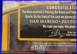 2020 Leaf In The Game Used Passing The Baton Dan Marino & Peyton Manning 2/3