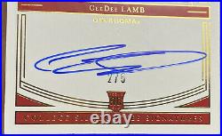 2020 National Treasure CeeDee Lamb College Silhouettes Bowl Game Patch Auto 2/5