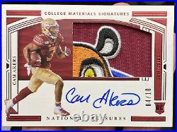 2020 National Treasures Cam Akers #122 Rookie Bowl Game Patch Auto RPA 4/10