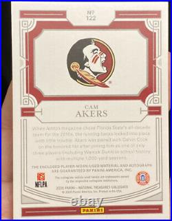 2020 National Treasures Cam Akers #122 Rookie Bowl Game Patch Auto RPA 9/10