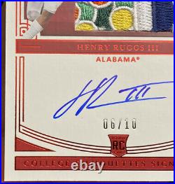2020 National Treasures Henry Ruggs lll Citrus Bowl Game Patch Auto Rookie 6/10