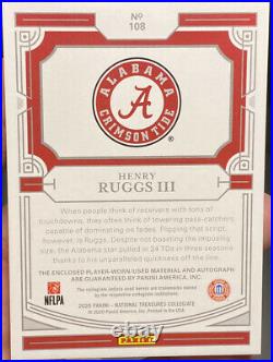 2020 National Treasures Henry Ruggs lll College Silhouettes Bowl Game Patch 3/5