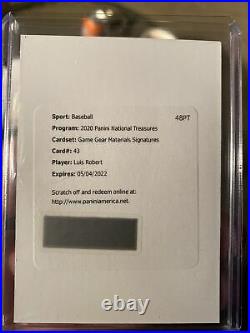 2020 National Treasures Luis Robert Game Gear Dual Materials Auto RC Redemption