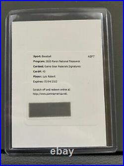 2020 National Treasures Luis Robert Game Gear Materials Auto RC Redemption