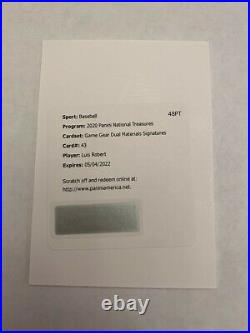 2020 National Treasures Luis Robert Game Gear Materials Auto RC Redemption #43