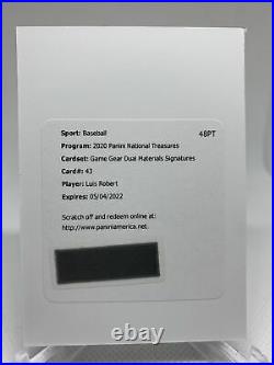 2020 Panini National Treasures Luis Robert Game Gear Dual Auto Redemption