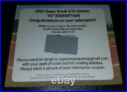 2020 Super Break The Bar 2/24 Mystery Redemption #2 Framed Game Used Piece