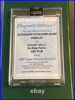 2020 Topps Dynasty Fernando Tatis Jr. #/5 SILVER AUTO Game Used Patch Redemption