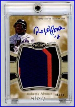 2020 Topps Tier One Roberto Alomar Game Used Jumbo Patch Auto /10 Mets HOF