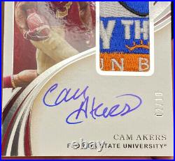 2020 immaculate Cam Akers #122 Rookie Bowl Game Patch Auto RPA 2/10 FSU