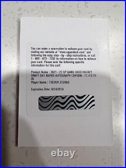 2021-22 SP Game Used Draft Day Marks Auto TREVOR ZEGRAS #/35 Redemption Card