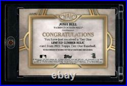 2021 Topps Tier One Limited Lumber Josh Bell Game Used Bat Barrel Jumbo True 1/1