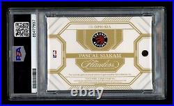 2022-23 Panini Flawless Pascal Siakam Dual Game Used Patch /20 Silver PSA 10