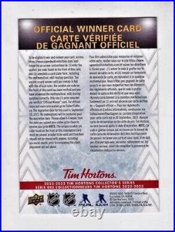 2022-23 Upper Deck Tim Hortons NHL Signatures Jeremy Swayman Auto Rc Redemption